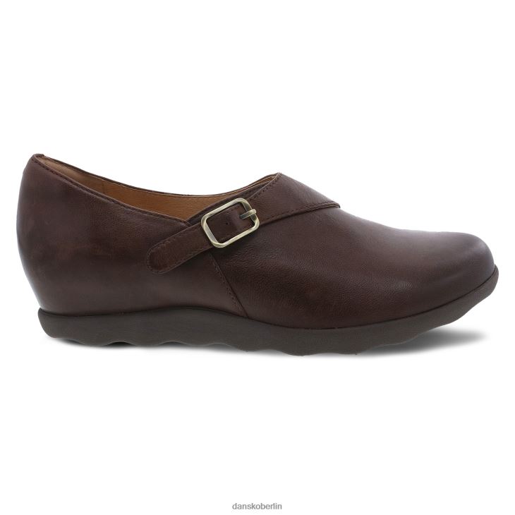 Dansko Frauen marisa braunes, brüniertes Nubukleder Absätze und Keilabsätze L6BV60249