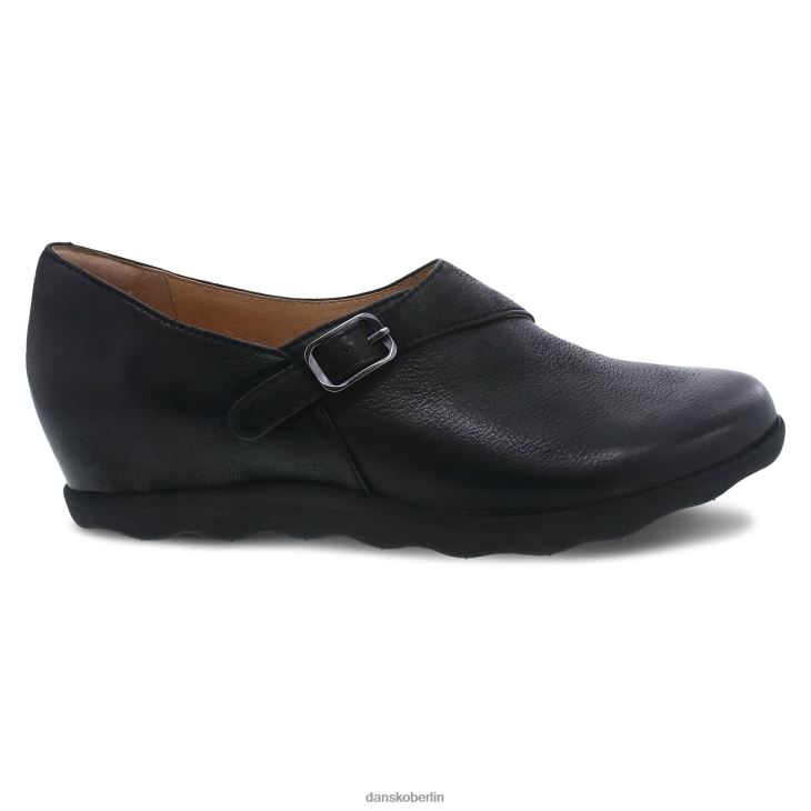 Dansko Frauen marisa schwarz brüniertes Nubuk Absätze und Keilabsätze L6BV60248