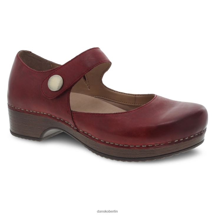 Dansko Frauen Beatrice rot wachsartig brüniert Mary janes L6BV60154