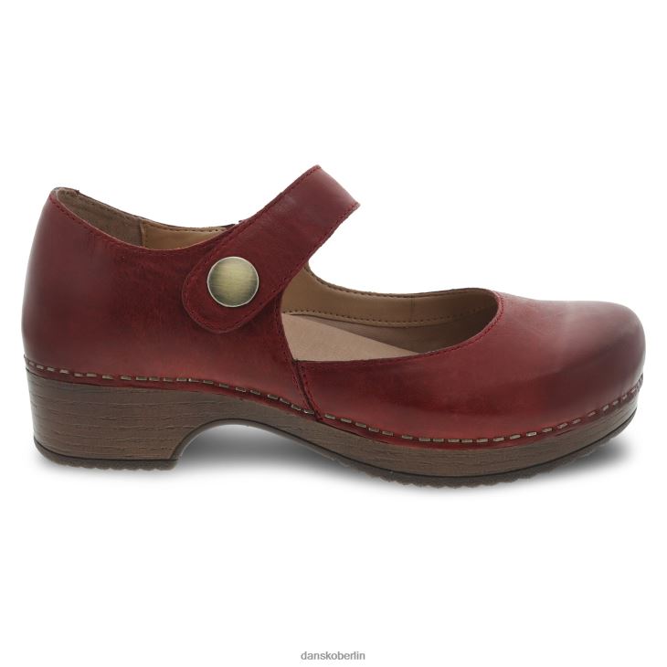 Dansko Frauen Beatrice rot wachsartig brüniert Mary janes L6BV60154
