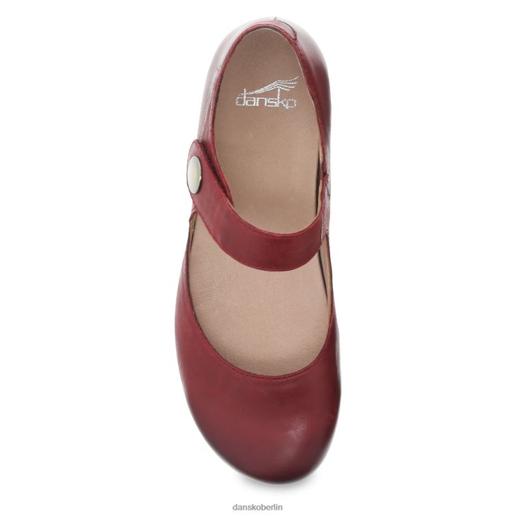 Dansko Frauen Beatrice rot wachsartig brüniert Mary janes L6BV60154