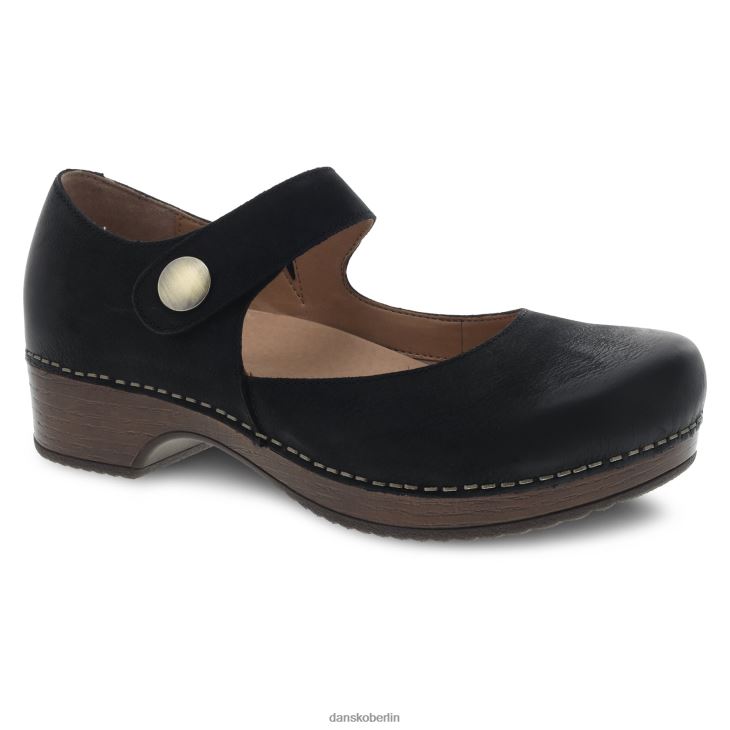 Dansko Frauen Beatrice schwarz brüniertes Nubuk Mary janes L6BV60153