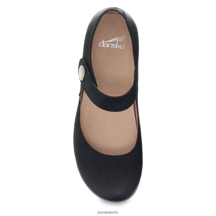 Dansko Frauen Beatrice schwarz brüniertes Nubuk Mary janes L6BV60153