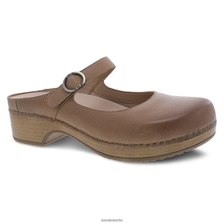 Dansko Frauen Bria hellbraunes, brüniertes Nubukleder Mary janes L6BV60159