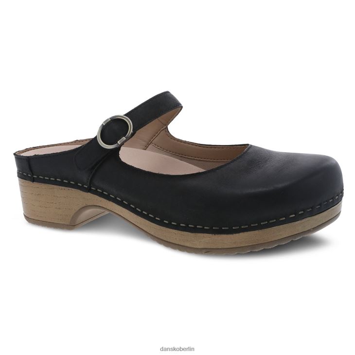 Dansko Frauen Bria schwarz brüniertes Nubuk Mary janes L6BV60158