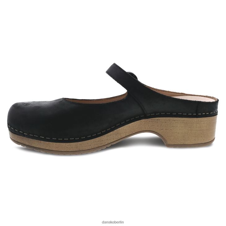 Dansko Frauen Bria schwarz brüniertes Nubuk Mary janes L6BV60158