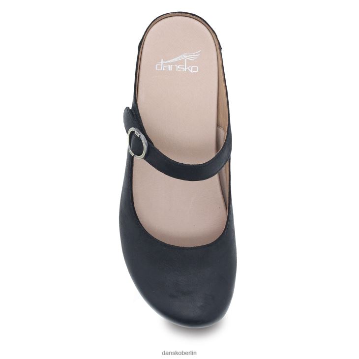 Dansko Frauen Bria schwarz brüniertes Nubuk Mary janes L6BV60158