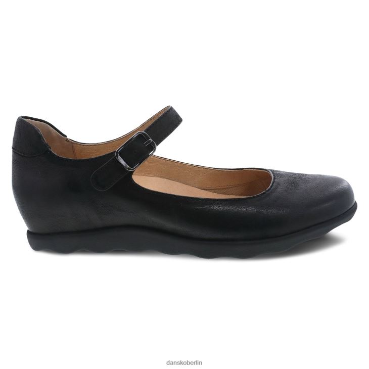 Dansko Frauen Marcella schwarz brüniertes Nubuk Mary janes L6BV60157