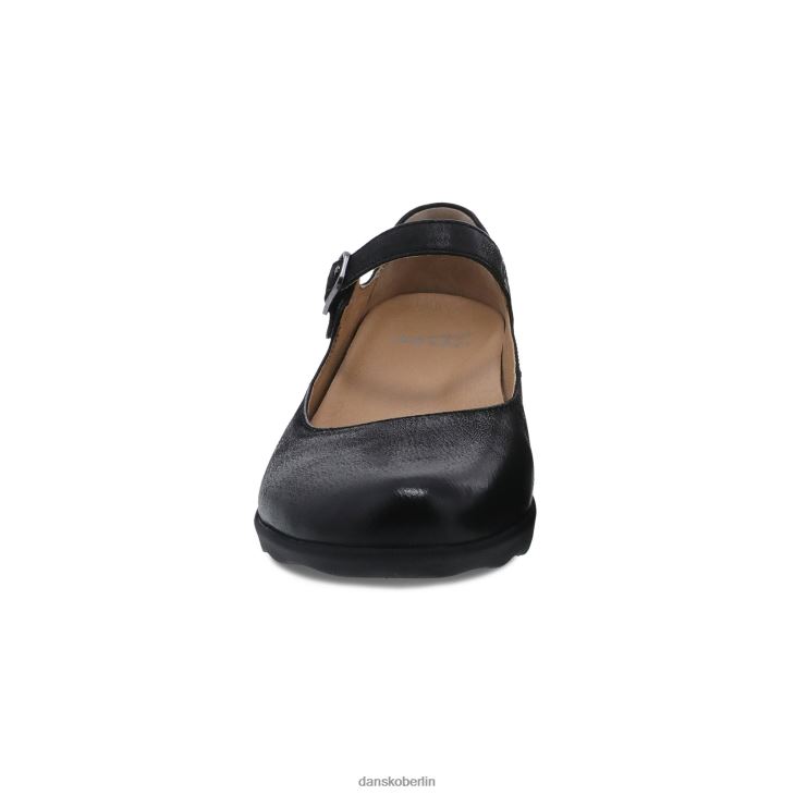 Dansko Frauen Marcella schwarz brüniertes Nubuk Mary janes L6BV60157
