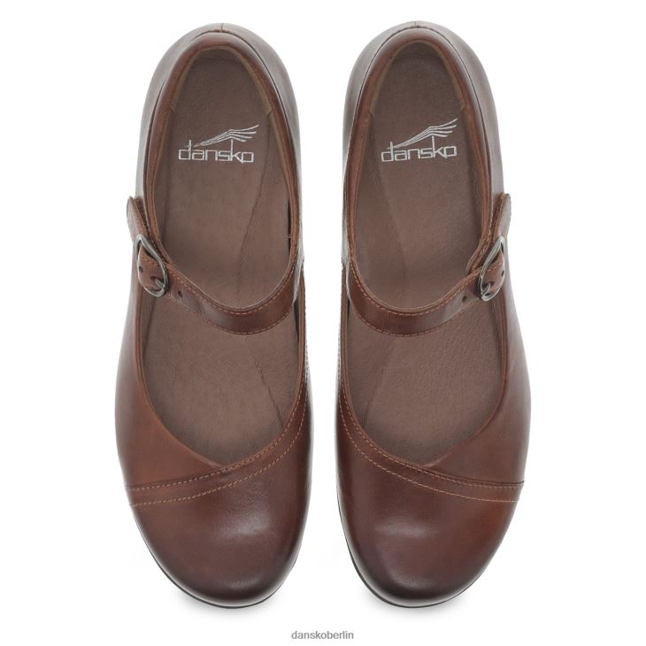 Dansko Frauen fawna Kastanienbraunes, brüniertes Kalbsleder Mary janes L6BV60152