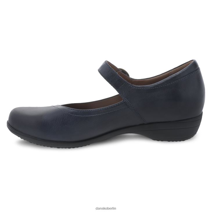 Dansko Frauen fawna Marineblaues, brüniertes Kalbsleder Mary janes L6BV60151