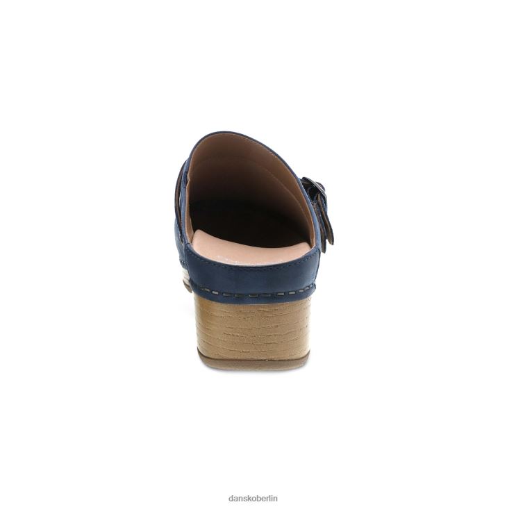 Dansko Frauen Beere Marineblau brüniertes Vollnarbenleder Pantoletten und Slipper L6BV60167