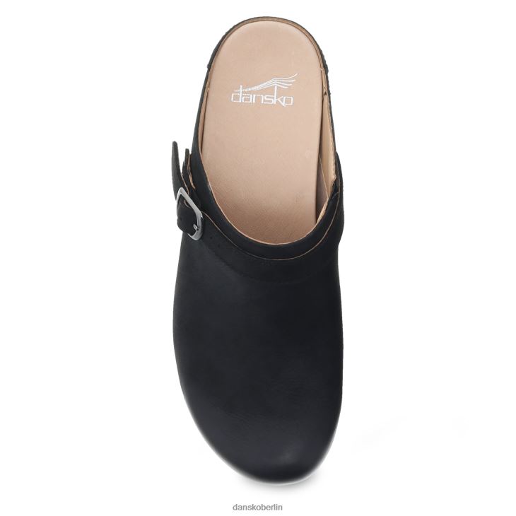 Dansko Frauen Beere schwarz brüniertes Nubuk Pantoletten und Slipper L6BV60166