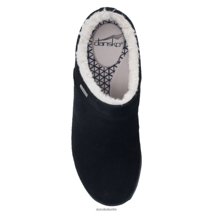 Dansko Frauen Pfarrer schwarzes Wildleder Pantoletten und Slipper L6BV60179