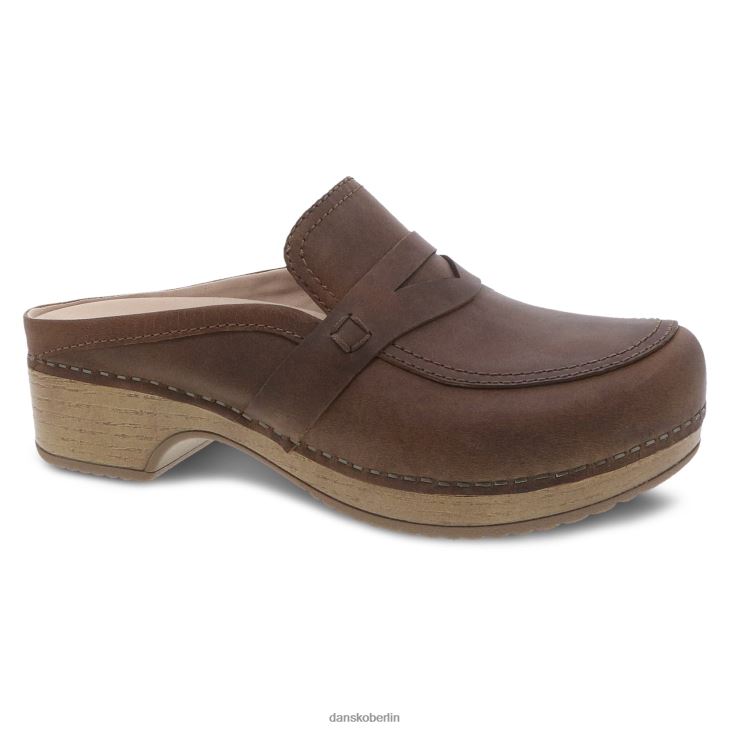 Dansko Frauen bel Braun geölter Pull-up Pantoletten und Slipper L6BV60175