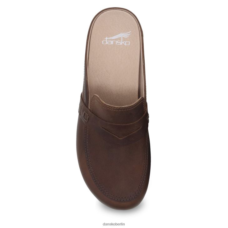 Dansko Frauen bel Braun geölter Pull-up Pantoletten und Slipper L6BV60175