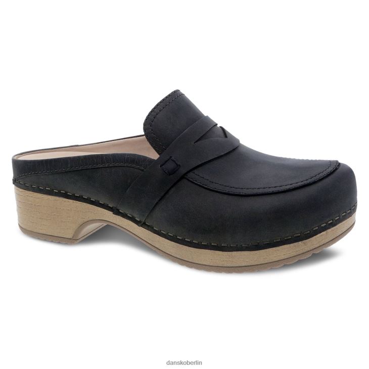 Dansko Frauen bel Schwarz geölter Pull-up Pantoletten und Slipper L6BV60174