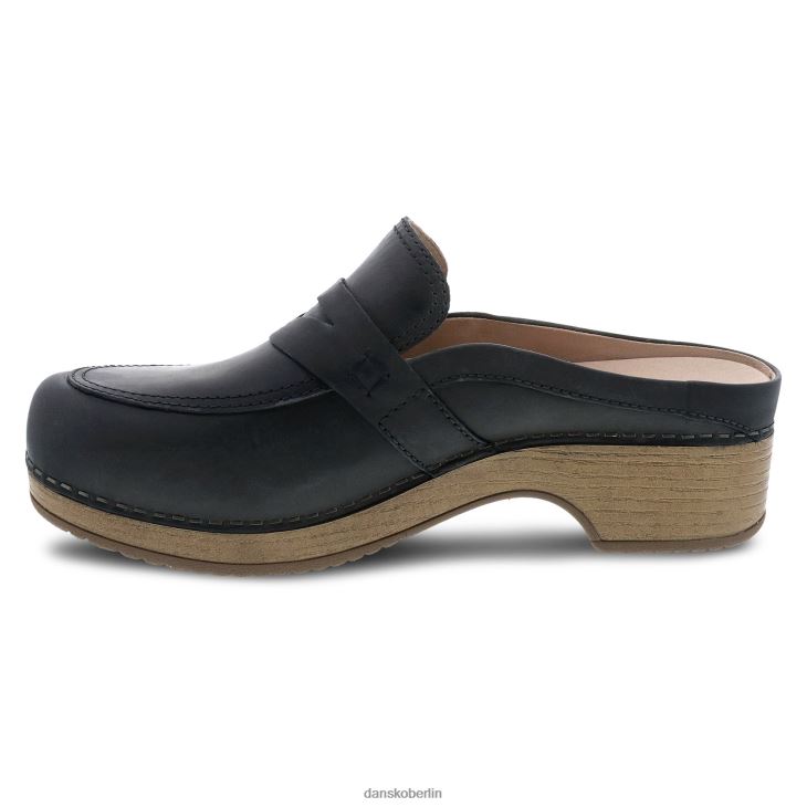 Dansko Frauen bel Schwarz geölter Pull-up Pantoletten und Slipper L6BV60174
