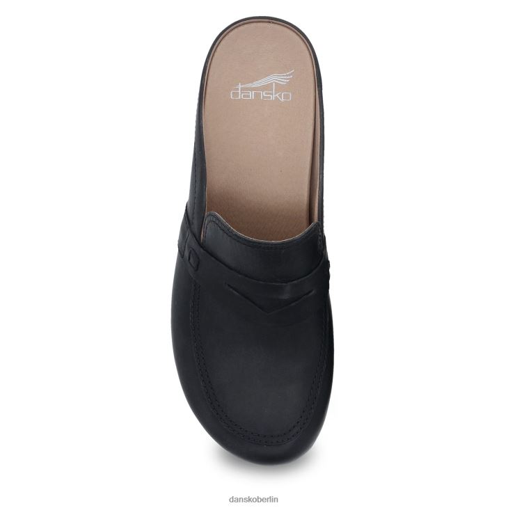 Dansko Frauen bel Schwarz geölter Pull-up Pantoletten und Slipper L6BV60174