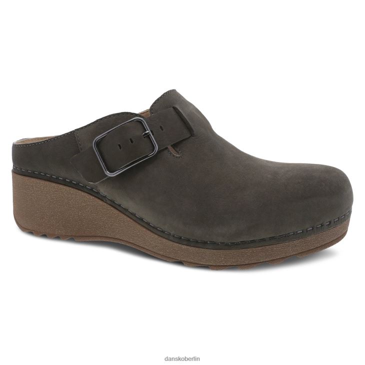 Dansko Frauen caia Taupe gemahlenes Nubuk Pantoletten und Slipper L6BV60184