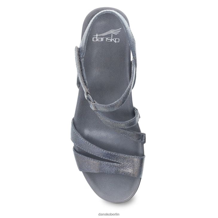 Dansko Frauen Addyson Zinnmetallic im Used-Look Sandalen L6BV60115