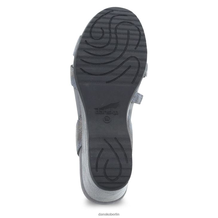 Dansko Frauen Addyson Zinnmetallic im Used-Look Sandalen L6BV60115