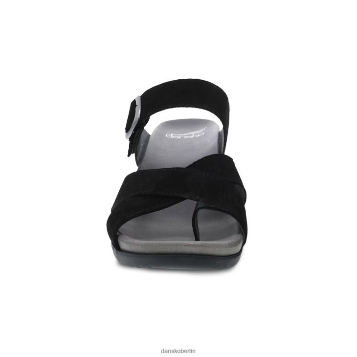 Dansko Frauen Aubree schwarzes Nubuk Sandalen L6BV60130