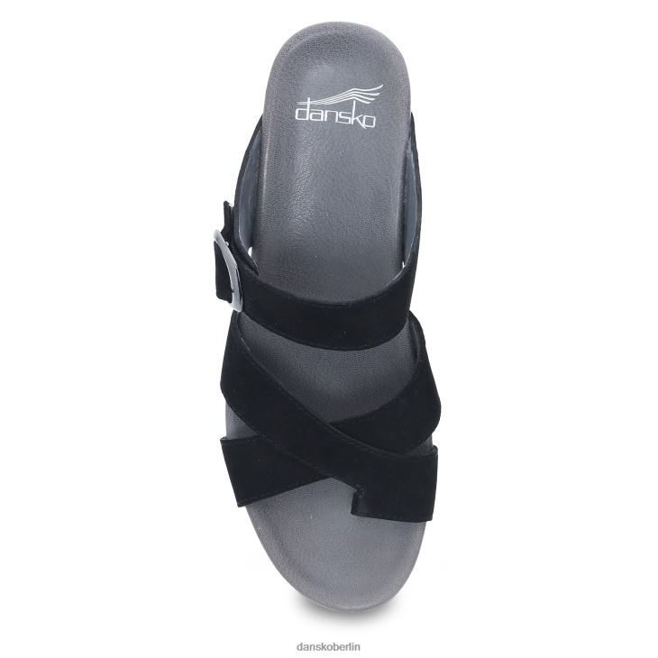 Dansko Frauen Aubree schwarzes Nubuk Sandalen L6BV60130