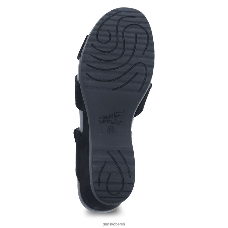 Dansko Frauen Aubree schwarzes Nubuk Sandalen L6BV60130