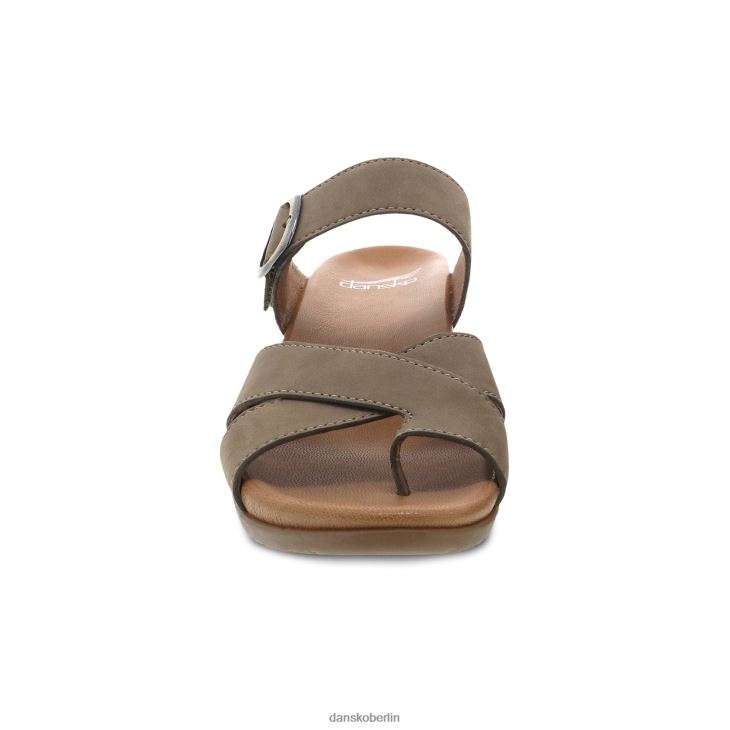 Dansko Frauen Aubree taupefarbenes Nubuk Sandalen L6BV60131