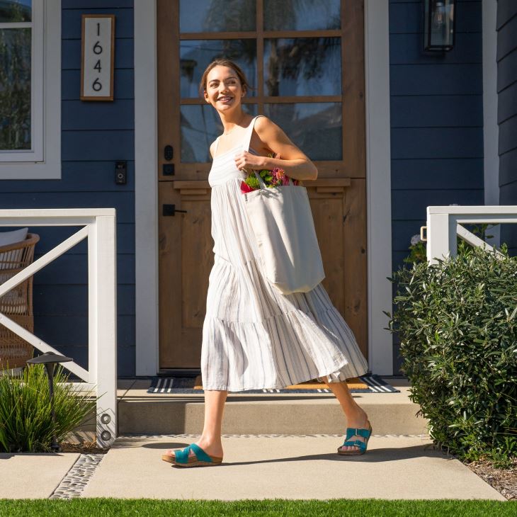 Dansko Frauen Dayna blaugrünes Wildleder Sandalen L6BV60103