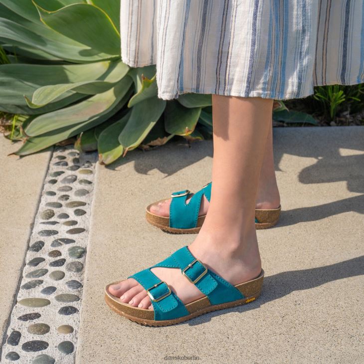 Dansko Frauen Dayna blaugrünes Wildleder Sandalen L6BV60103