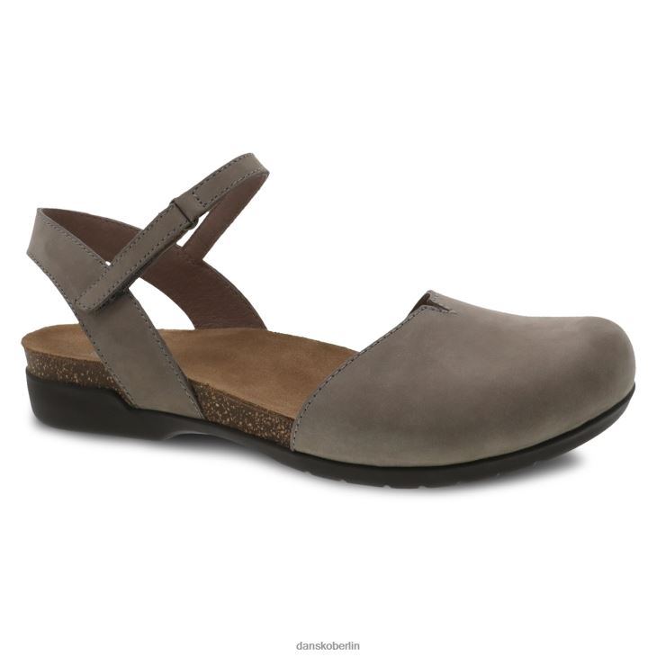 Dansko Frauen Eberesche Taupe gemahlenes Nubuk Sandalen L6BV60106