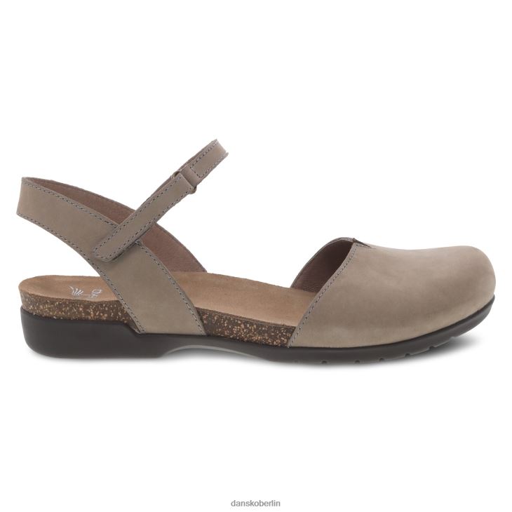 Dansko Frauen Eberesche Taupe gemahlenes Nubuk Sandalen L6BV60106