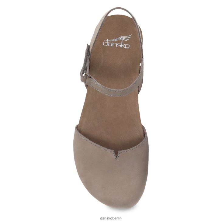Dansko Frauen Eberesche Taupe gemahlenes Nubuk Sandalen L6BV60106