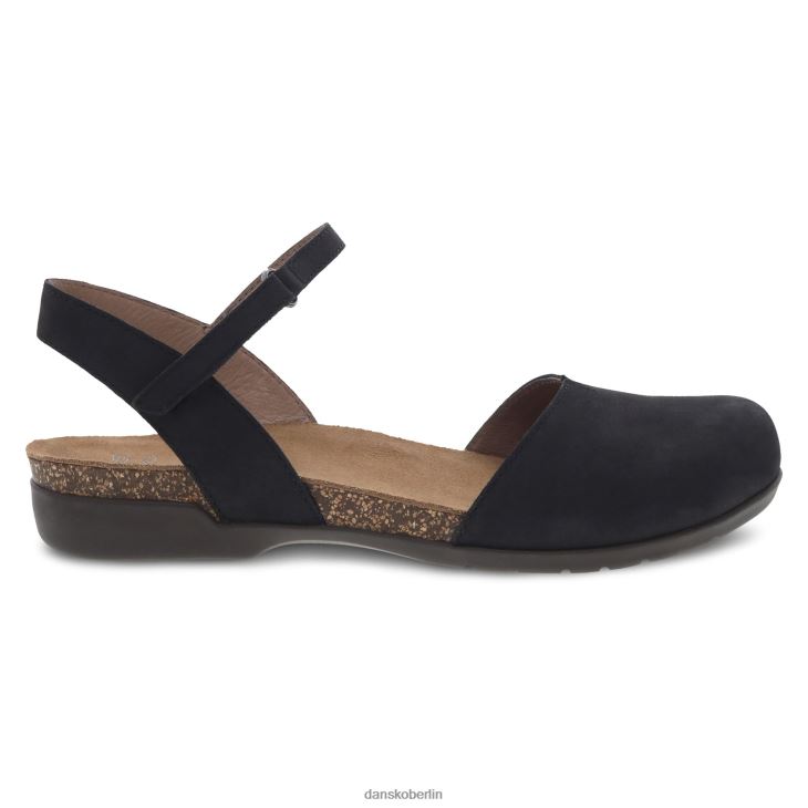 Dansko Frauen Eberesche schwarzes Nubuk Sandalen L6BV60105