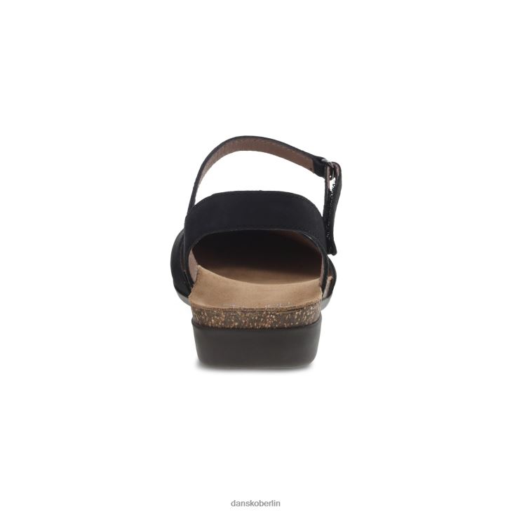 Dansko Frauen Eberesche schwarzes Nubuk Sandalen L6BV60105