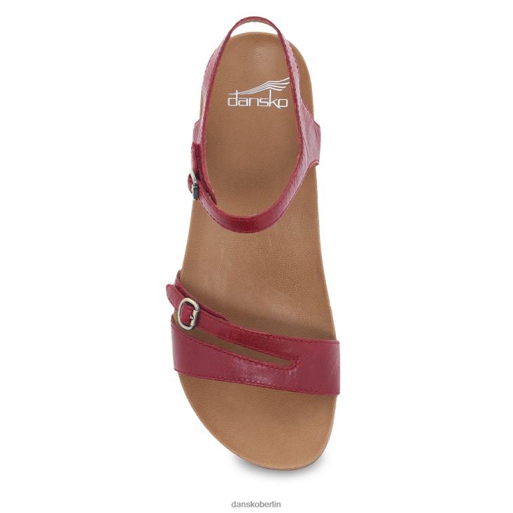 Dansko Frauen Janelle rot glasiertes Leder Sandalen L6BV6087