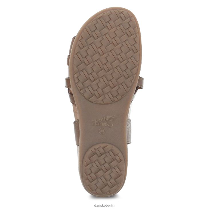 Dansko Frauen Jolene hellbraunes, glasiertes Leder Sandalen L6BV6085