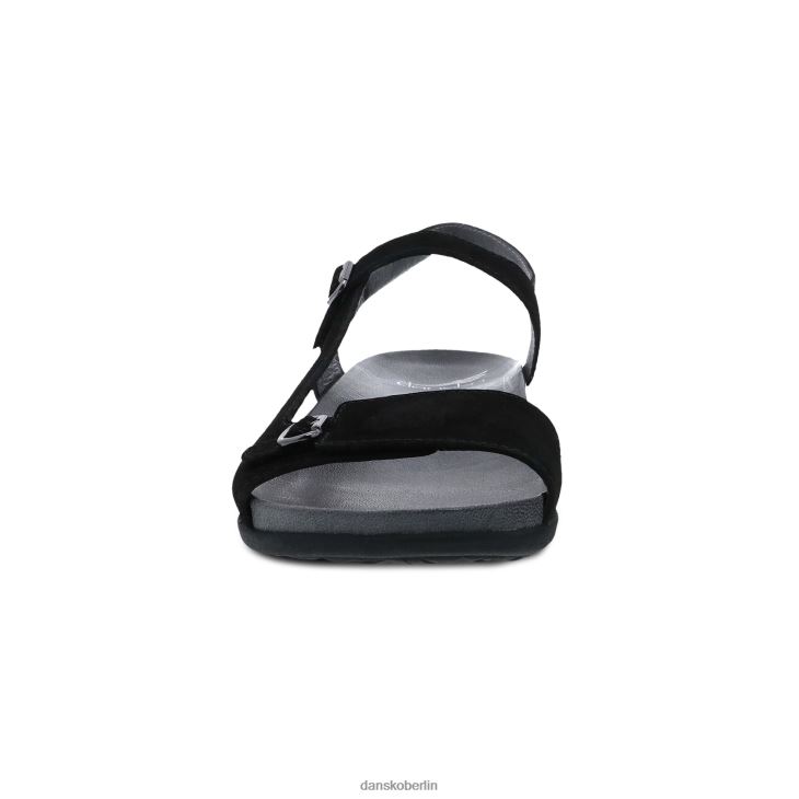 Dansko Frauen Jordan schwarzes Nubuk Sandalen L6BV60118
