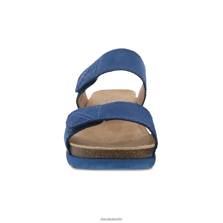 Dansko Frauen Maddy blau gefrästes Nubuk Sandalen L6BV60149
