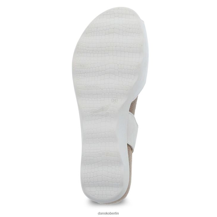 Dansko Frauen Marcy Elfenbeinfarbenes, gefrästes Nubukleder Sandalen L6BV60145