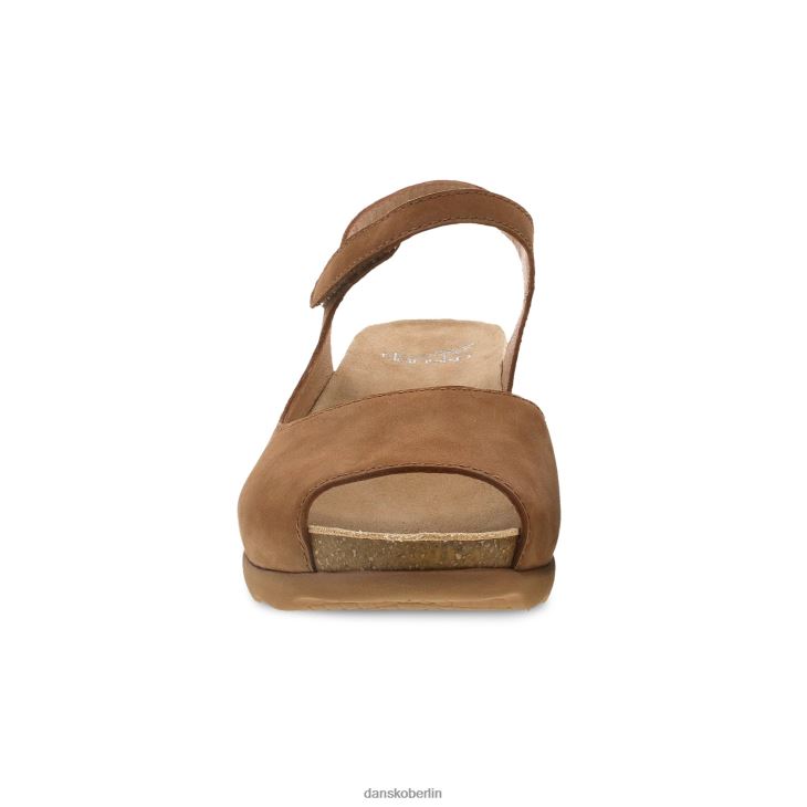 Dansko Frauen Marcy hellbraunes, gefrästes Nubukleder Sandalen L6BV60144