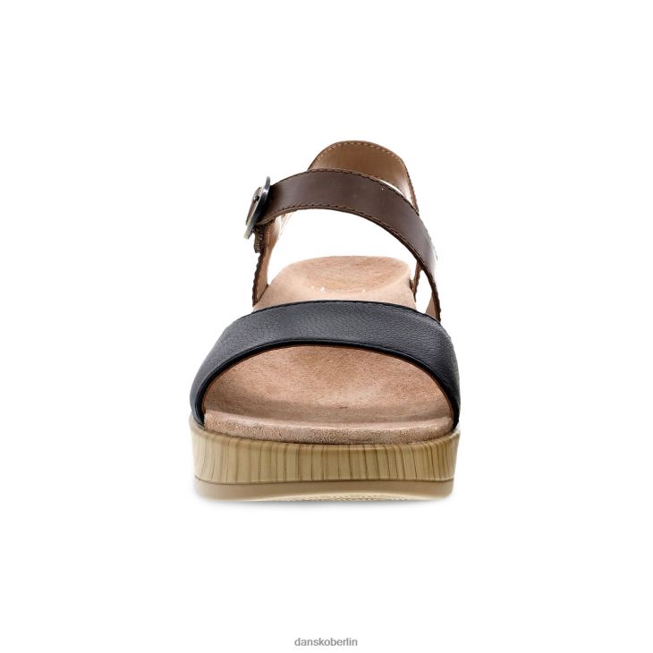 Dansko Frauen Marjorie schwarzes, gewalktes Nappaleder Sandalen L6BV60114