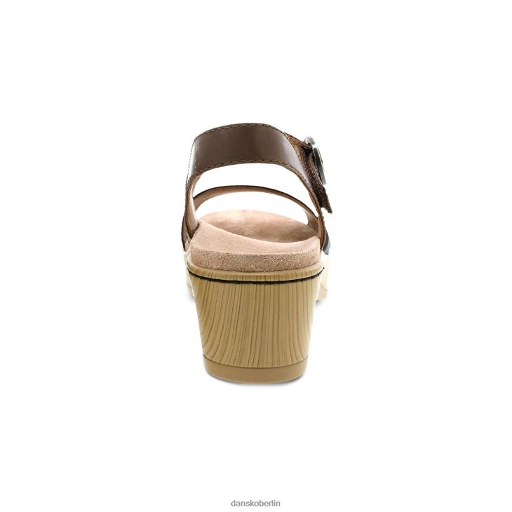 Dansko Frauen Marjorie schwarzes, gewalktes Nappaleder Sandalen L6BV60114