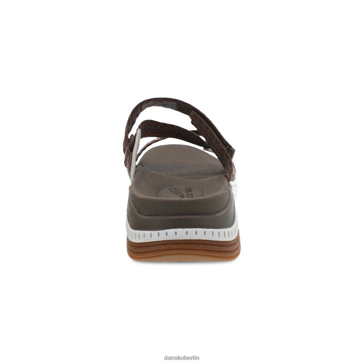 Dansko Frauen Rosette braunes Multi-Gurtband Sandalen L6BV6073