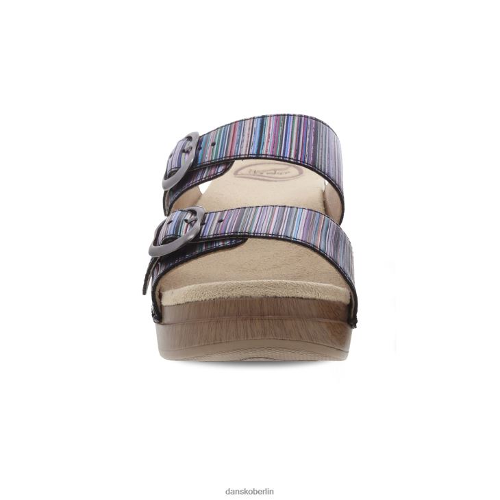 Dansko Frauen Sophie Metallic-Streifen Leder mit metallischen Streifen Sandalen L6BV60136