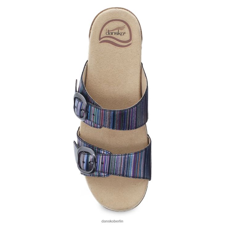 Dansko Frauen Sophie Metallic-Streifen Leder mit metallischen Streifen Sandalen L6BV60136