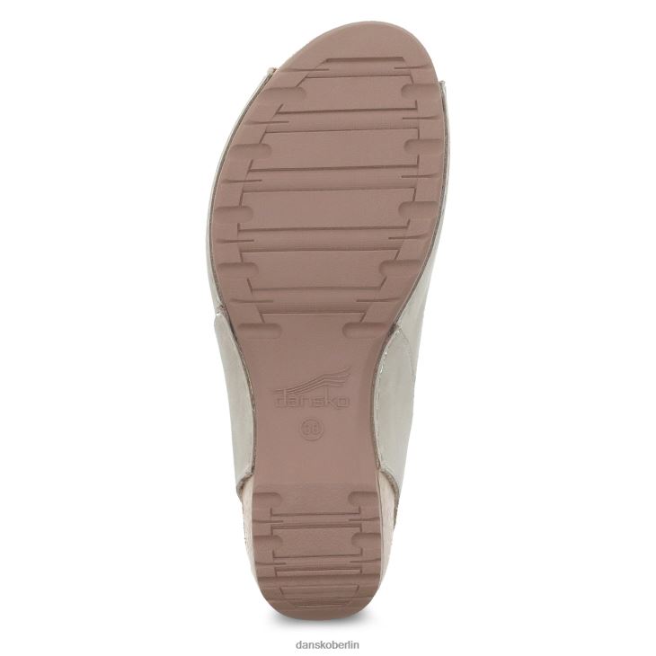 Dansko Frauen Tiana Khakifarbenes, brüniertes Nubukleder Sandalen L6BV60128