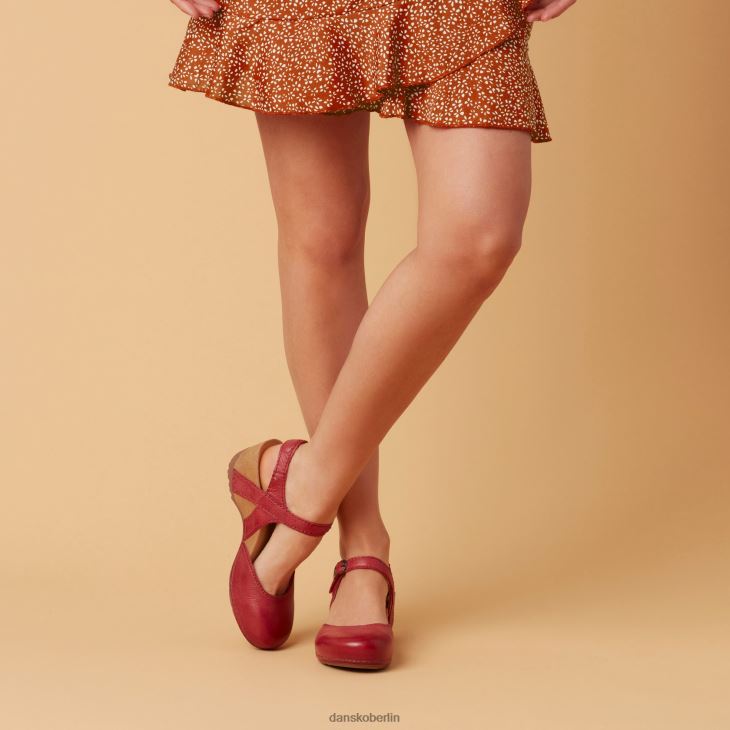 Dansko Frauen Tiffani rot gefräst brüniert Sandalen L6BV6094